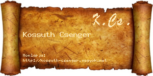 Kossuth Csenger névjegykártya